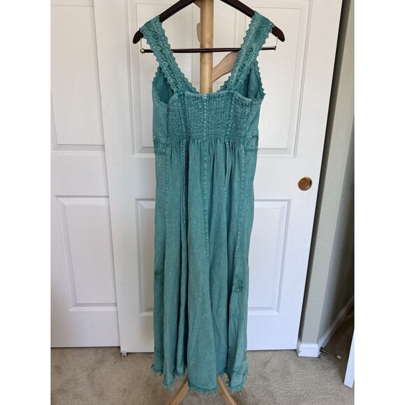 Inca Cottons Women Maxi Dress Babydoll Empire Waist Embroidered 1XL Boho Y2K - Picture 2 of 10